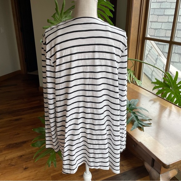 Chico’s Striped Open Cardigan Lightweight Topper - Picture 3 of 11